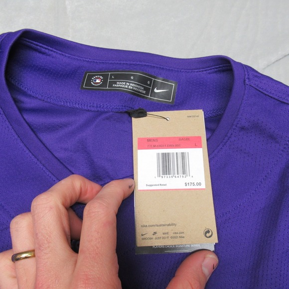 Colorado Rockies Jersey Mens Large Nike MLB Purple Bryant 23 Baseball $175 NEW - Picture 3 of 13